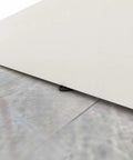 Close-up of bottom edge of 84 In By 36 In Dope Mirror Sliding Barn Door With Hardware Kit And Handle White MDF Interior Door Ready To Hang