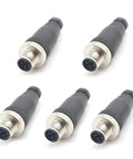 Multiple M12 4 Pin D Code Male Connector Field Wireable Adapter IP67 Waterproof Straight Sensor Industrial Connectors