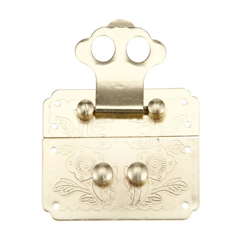 Gold Key Hasp Lock For Jewelry Box And Vintage Suitcase Durable 53x45mm Hasp Catch Latch Hardware Retro Style Box Clasp Buckle 53x45mm