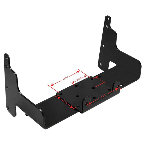 ATV Winch Mount for Polaris Gen 4 Chassis, Heavy Duty Mounting Bracket With Easy Install, steel construction with dimensions