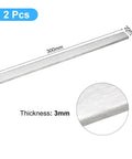 uxcell 316L stainless steel flat bar, side view, brushed finish; 300mm x 20mm x 3mm, 2 pcs