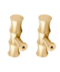 Bamboo Brass Kitchen Cabinet Knobs 52mm Long 30mm High TBar Pull Handles In Brushed Gold For Cabinets Cupboards Drawers And Dressers Includes 25mm Screws 4 Pack