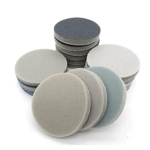 Grab This 48 Piece Set Of 2 Inch Flocking Sanding Sponge Discs With Hook And Loop Backing For Smooth Car Polishing Jobs That Peel Easy And Vent Dust Like A Boss - assorted colors and grits of sanding sponge discs.