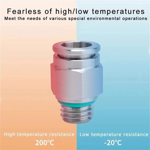 304 stainless steel quick release air tube connector from 50Pcs Pneumatic Hose Fittings Must-Have Kit, high/low temp resistant
