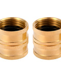 2 Pack 3/4 Inch Garden Hose Connector With Dual Swivel For Male To Male And Double Female Adapters Aluminum Construction For Durability Standard 3/4 Inch Fit Easy Attachment For All Hoses And Watering Tools brass hose adapter set