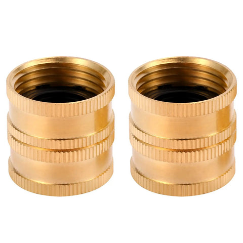 2 Pack 3/4 Inch Garden Hose Connector With Dual Swivel For Male To Male And Double Female Adapters Aluminum Construction For Durability Standard 3/4 Inch Fit Easy Attachment For All Hoses And Watering Tools brass hose adapter set