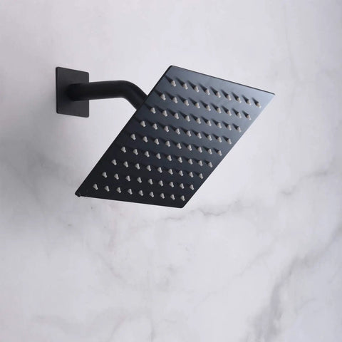 Matte Black Rainfall Shower System With 8 Inch Shower Head Silicone Nozzles For Easy Calcium Build Up Clean Hard Water Friendly Upgrade Your Bath With This Sleek Matte Black System And Ultra Thin Design