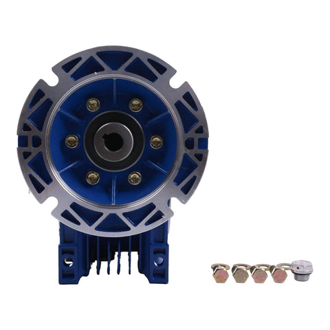 Front view of 30 To 1 Worm Gear Speed Reducer MRV063 56C Mount Hollow Shaft 1.77 HP at 1750 RPM with bolts and plug