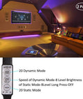 Battery Powered RGB LED Strip Lights 13.2ft With Three Button Controller Mode Speed Color Color Changing Flexible Lighting in living room