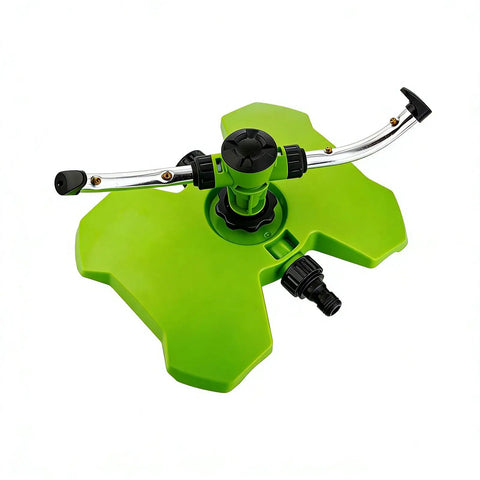 Heavy Duty Two Arm Sprinkler With Brass Nozzle For Big Yards And Gardens 360 Degree Automatic Rotary Lawn Irrigation System on white background
