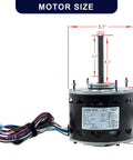 DL1036 One Third HP Blower Fan Motor 1075 RPM 3 Speed 115V dimensions with wiring detail