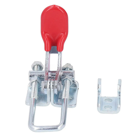 Heavy Duty Adjustable Toggle Latch Clamp For Cabinets Doors And Drawers 304 Stainless Steel in Red and Silver Beefy 320 Kg Holding Power