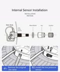Internal sensor installation guide for Premium Heavy Duty TPMS Tire Pressure Sensor For Toyota Camry Corolla Highlander 315Mhz.