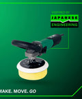 7-Inch Angle Polisher For Stone Grinding And Polishing With 13 Amp Motor on green background, close-up view
