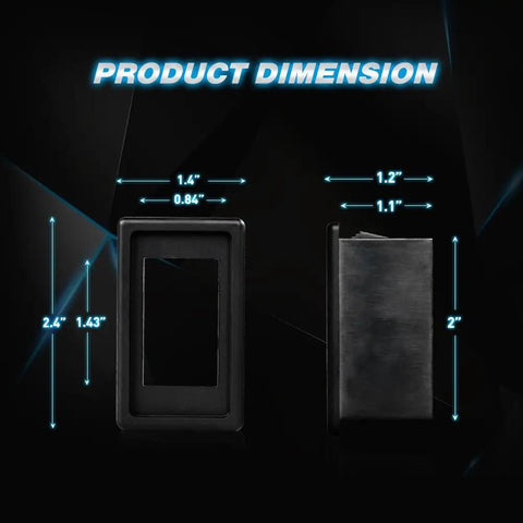 Product dimensions of Led Light Bar Switch Holder Panel Kit For Automotive Mounting Rugged ABS Plastic Black Toggle Switch Housing