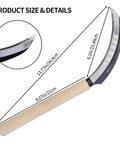 Hand Hoe Sickle For Weeding And Cultivation, Japanese Style Garden Tool, 13.7 Inch Total Length, 6.1 Inch Blade, Wicked Sharp Edge