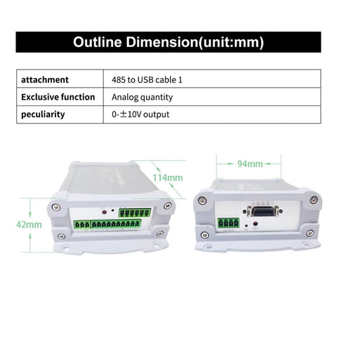 Side view of Six Axis Force Transmitter With Multi Channel RS485 Sensor Indicator for Automatic Testing showing dimensions.