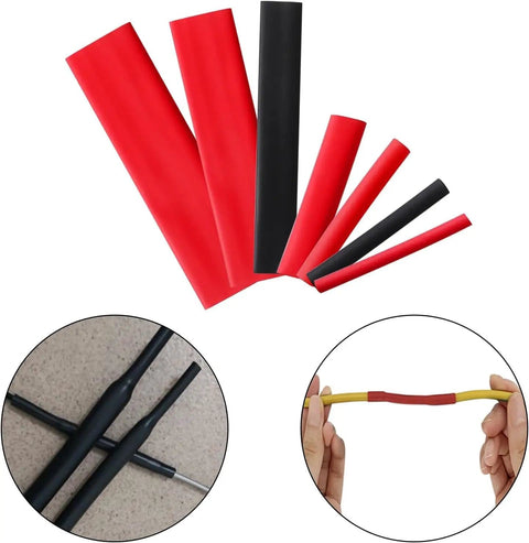 127Pcs Heat Shrink Tubing Assortment In Black 2 To 1 Shrink Ratio 7 Sizes Waterproof Electrical Insulation Tube Kit shown in use