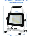 6000 Lumen LED Work Light With Stand Waterproof Flood Light Adjustable Brightness Portable