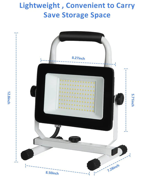 6000 Lumen LED Work Light With Stand Waterproof Flood Light Adjustable Brightness Portable