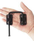 Sliding Door Loop Lock U Shaped Metal Flip Bolt Latch For Uneven Doors Small Slide Latches Hardware Matte Black Finish Easy Installation Security Latch For Home Durable Gate Lock For Interior And Exterior Use shown in hand