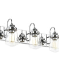 Chrome Vanity Light Fixture For Bathroom Three Light Farmhouse Style Over Mirror With Clear Glass Shades Bulbs Not Included