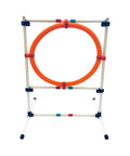 Adjustable Dog Agility Hoop Jump Set with 22 inch circle hoop and frame for backyard training easy setup durable obstacle