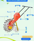 Walk Behind Garden Seeder With 12 Seeding Nozzles For Precision Row Planting, Hand Push Manual Planter with adjustable depth settings