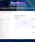 SayoDevice interface showcasing key binding options for gaming customization on a compact macro keypad.