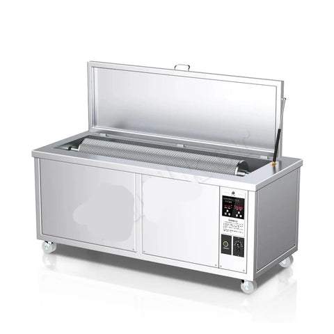 High Capacity 360L Ultrasonic Cleaner For Industrial Parts Removal showcasing a stainless steel design with lid open for filling.