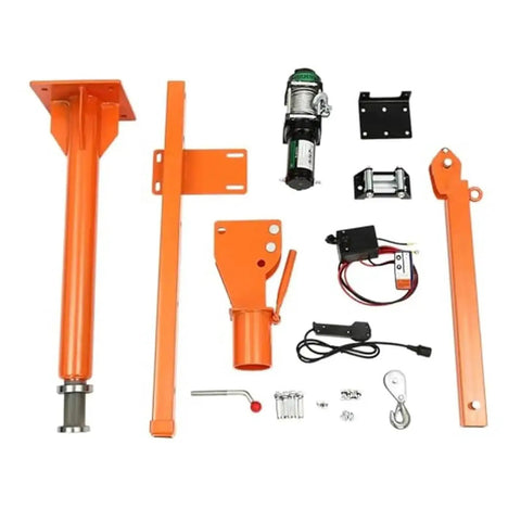Hella Tough Heavy Duty Floor Jack And Truck Jib Crane Hoist With Wireless Control For Pickup Lifts With Swivel Arm and 360 Degree Steel Rotation 1100 Lb Capacity parts layout