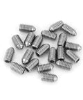 20 Piece M6 Stainless Steel Spring Ball Point Grub Screws Hex Drive Adjustable Wave Ball Plunger Stop Screw collection on white background.