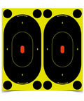 Shoot-N-C 7 Inch Oval Silhouette Target Set with 60 Reactive Targets, black silhouette with chartreuse rings