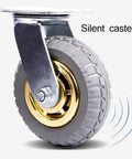 Heavy Duty Solid Rubber Caster Wheels With Locking Brakes And Precision Swivel Action for silent movements on hard surfaces.
