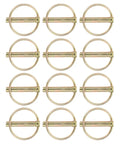 12 Piece Zinc Plated Beefed Up Heavy Duty Lynch Pins With Ring Linch Pin Assortment Kit shown in arranged view