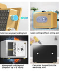 Badass Full Steel Waterproof Security Cabinet Hella Fireproof Anti Theft Deposit Chest features locking bolt, compact design, and waterproof.