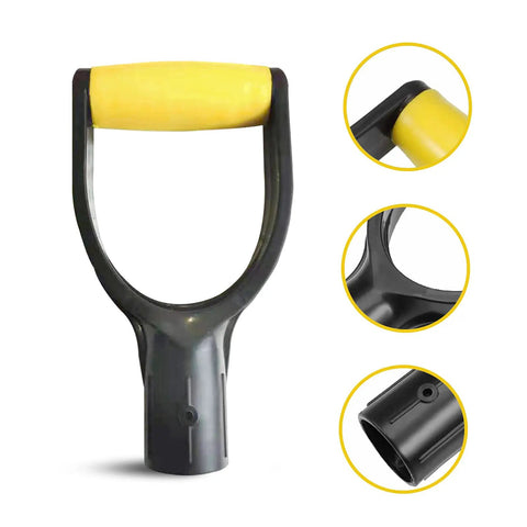 Spade Handle Replacement For Snow Shovels With 32mm Inner Diameter Plastic D Grip Style Comfy No Slip Grip Yellow Garden Tool