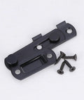 Gate Latch Door Hasp with Slot Design, 2pcs Stainless Steel Black with screws for easy installation.
