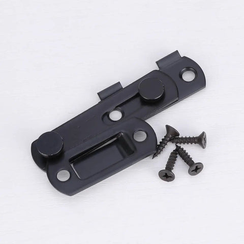 Gate Latch Door Hasp with Slot Design, 2pcs Stainless Steel Black with screws for easy installation.