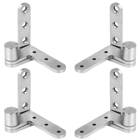 Heavy Duty Pivot Door Hinges 2 Pairs, 4.7mm Thick Offset Hinges With 180 Shaft, Max Load 132 lb Per Pair, Silver, Pre Punched Holes