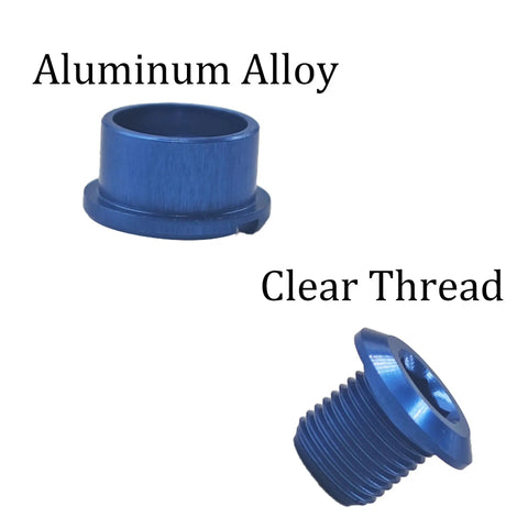 Blue Chainring Bolts Kit 5 Pack Pro Grade Premium 7075 Aluminum Alloy CNC Machined Crankset Screws For Road Mountain BMX Bikes Includes Installation Tool Durable Lightweight Gear showing aluminum alloy and clear thread details.