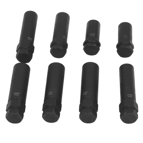 8 Piece Lug Nut Socket Set For Wheel Lock Removal With Thin Walled Spline Keys Cr Mo Steel Built Tough Heavy Duty