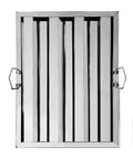 Pro Grade Stainless Steel Hood Filter Set Of 6 For Commercial Kitchens, 16 W X 20 H, Welded Type 430 Construction front view