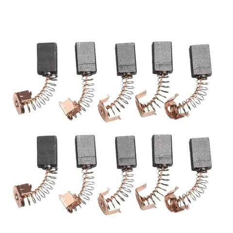 10Pcs Electric Motor Carbon Brushes 5x8x12mm Replacement for Angle Grinder G720 and Power Drill in set, black and copper.