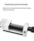 Heavy Duty Bulletproof Bench Vise Featuring Slick Flat Jaws Custom Quenched Steel Construction close-up of clamping mechanism