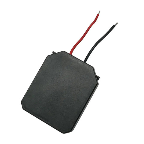 Black ABS brushless controller for electric wrench with red and black wires, beefy heavy duty power transmission, and overheat protection.