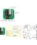 Diagram of Two Pack 5V 4-Phase 28BYJ-48 DC Stepper Motor with ULN2003 Driver Board for Arduino Raspberry Pi PIC MCU DIY Projects.
