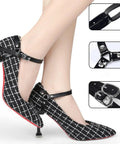 Skip The Blisters And Heel Slide Drama With Adjustable Anti Drop Shoe Straps Premium Pumps Accessories Durable Metal And PU Ankle Bands Lock In A Custom Fit For Women Six Pack Black on fashionable high heels.