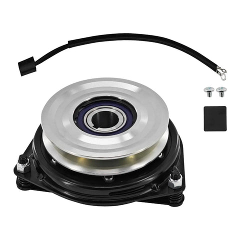 Top Shelf Electric PTO Clutch And 7 Pin 20A Switch Ace Replacement For Cub Cadet with silver pulley and black assembly.