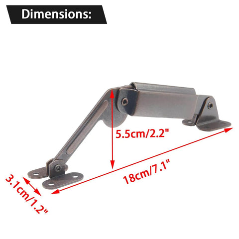 Spring Lid Support Hinges Pack 2 Left Right For Boxes And Cabinets Toy Boxes Red Bronze Finish, durable metal hinge dimensions